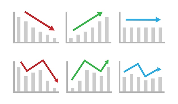 Плоский вектор инфографики значок вектора стрелки иллюстрация фондового рынка