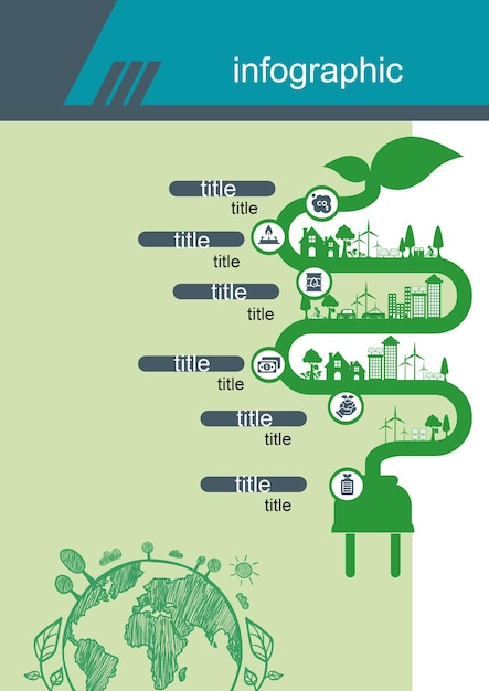 Vector flat vector infographic design with icons and photos