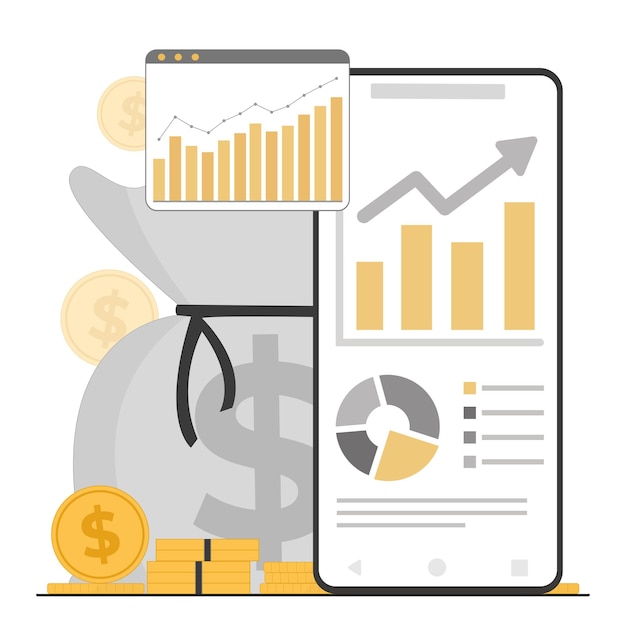flat vector investment financial growth concept illustration
