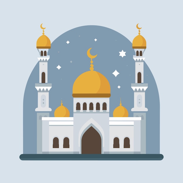 Вектор Плоская векторная исламская мечеть