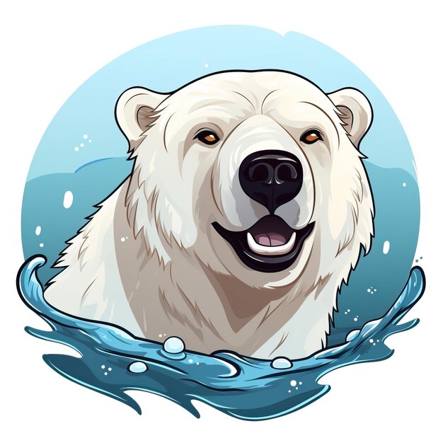 Вектор Логотип плоского вектора белый фон медвежьего вектора изолирован