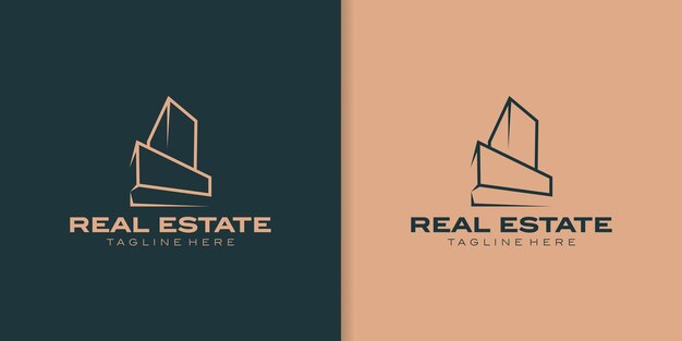 Flat Vector Logo Design Template Elements for Construction and R Estate Architecture Building Logos