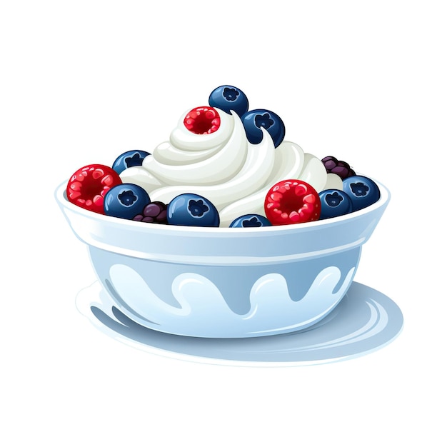Vettore logo vettoriale piatto isolato vettoriale di yogurt con sfondo bianco