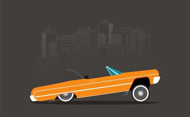 Flat vector lowrider car icon