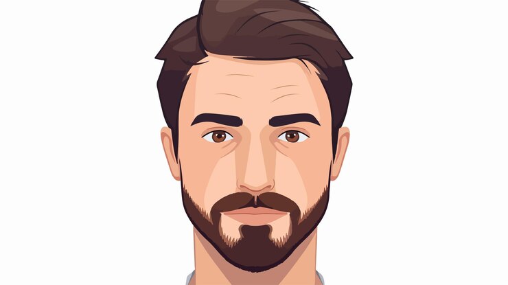 Vector flat vector man face illustration