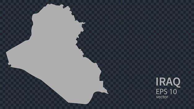 Flat vector map of Iraq with borders isolated on background flat style