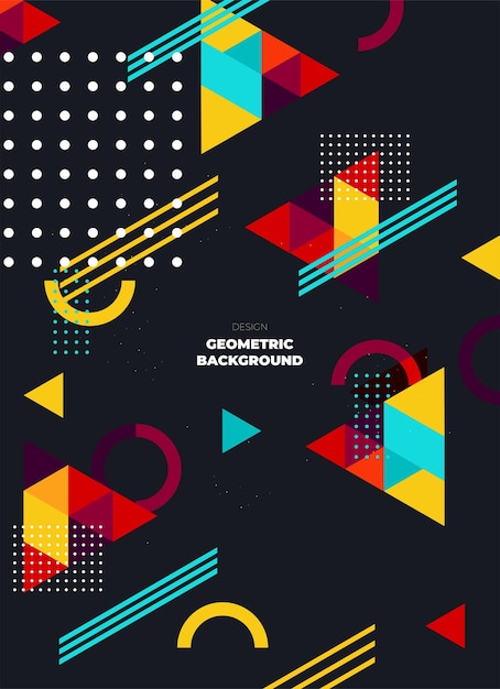 Flat vector Minimal geometric background Dynamic shapes composition Eps10 vector