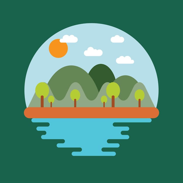 Flat Vector Mountain 175