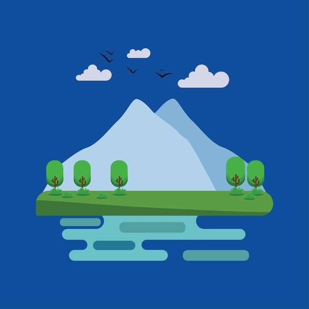 Flat Vector Mountain 17