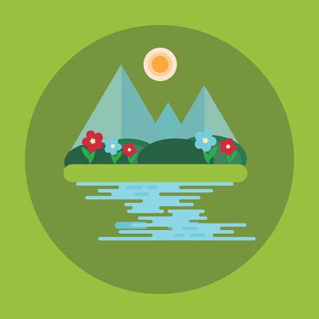 Flat Vector Mountain 23