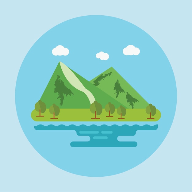 Flat Vector Mountain 32