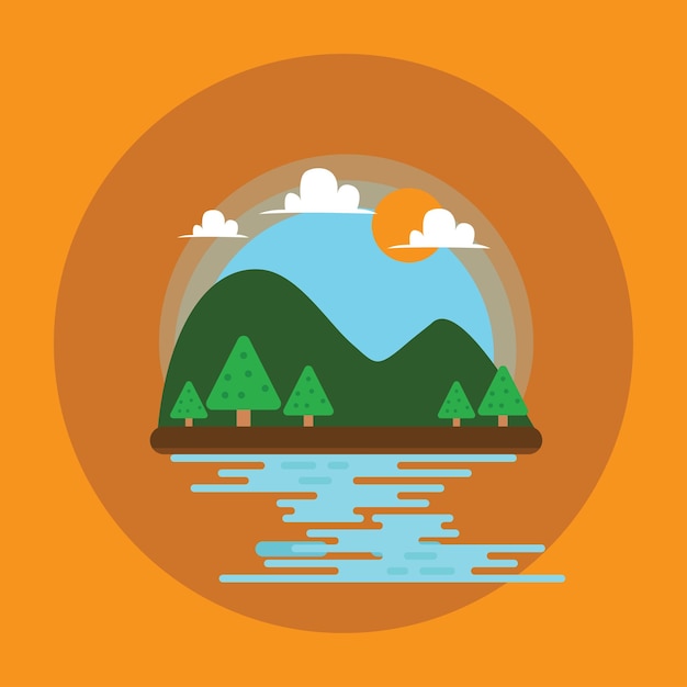 Flat Vector Mountain 39