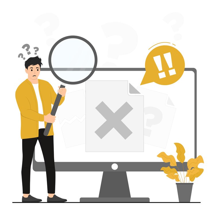 Vector flat vector no data search error landing concept illustration