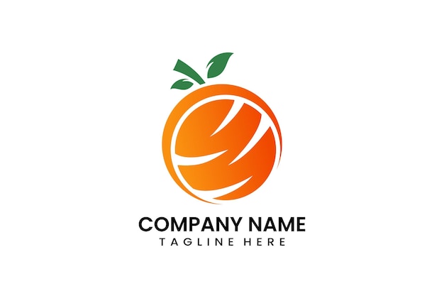 Шаблон современного стиля плоского векторного оранжевого логотипа