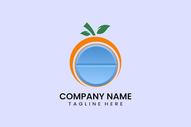 Flat vector orange medicine logo modern style