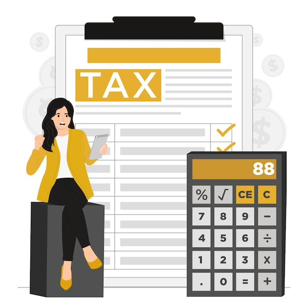 Vector flat vector paper tax filing income statement