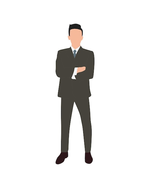 フォーマルなエグゼクティブの服装を着たフラットベクトルの人々とイラストの男