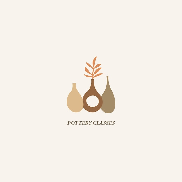 Flat vector pottery logo