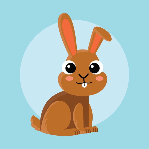 flat vector rabbit animal illustration