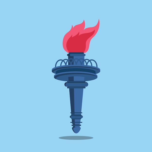 Flat vector the statue of liberty torch