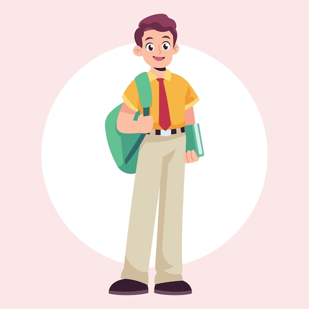 フラットベクトル学生学校イラスト
