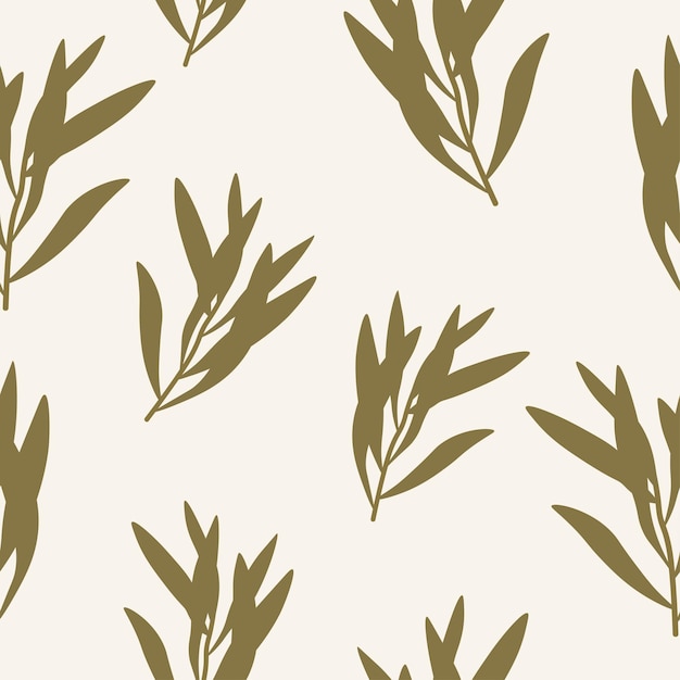 Vector flat vector tea tree seamless pattern