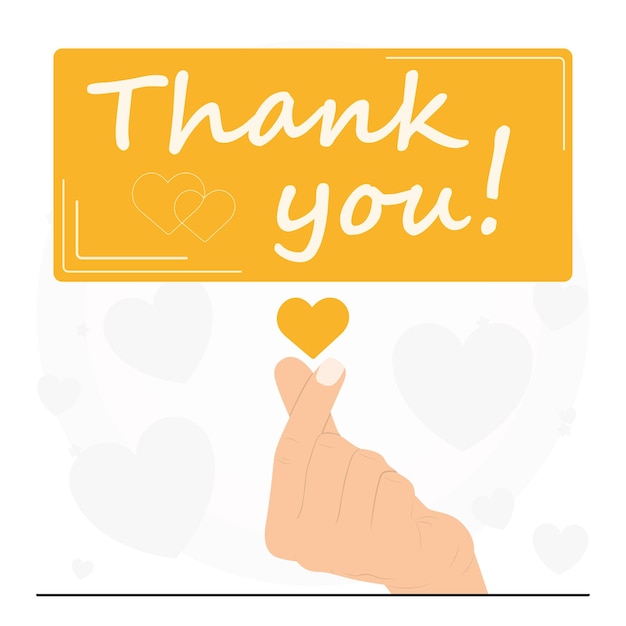 Flat vector thank you concept illustration