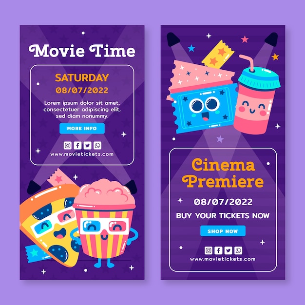 flat vertical banners set for movie premiere event