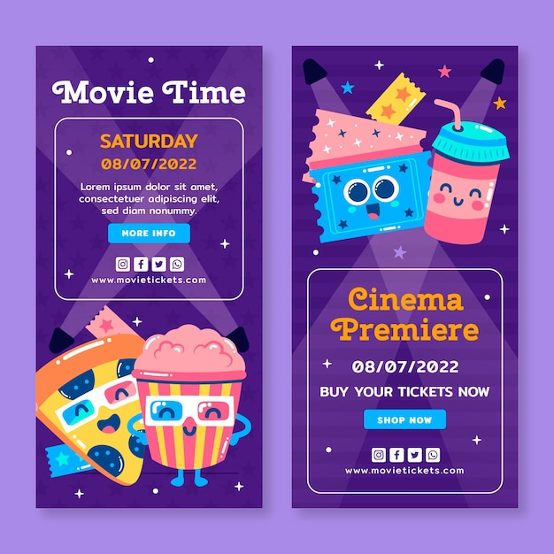 Flat vertical banners set for movie premiere event