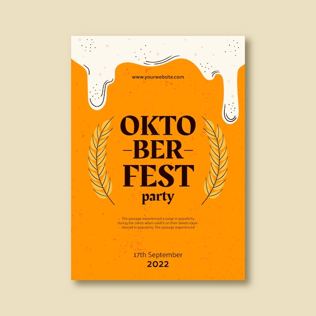 Vector flat vertical poster template for oktoberfest festival