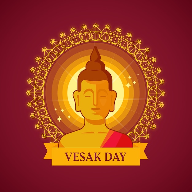 Vector flat vesak background concept