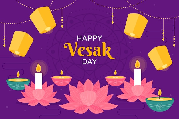 Flat vesak background