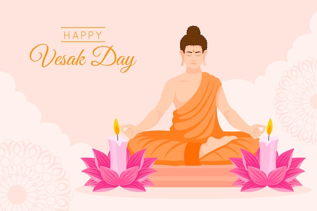 Flat vesak background