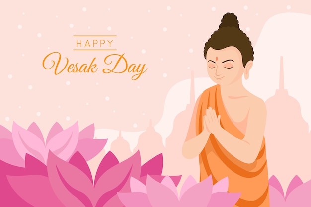 Vector flat vesak background