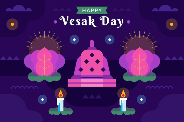 Flat vesak background