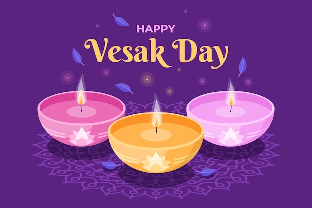 Flat vesak day background