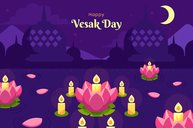 Flat vesak day background