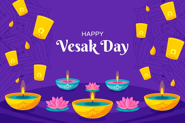 Flat vesak day background