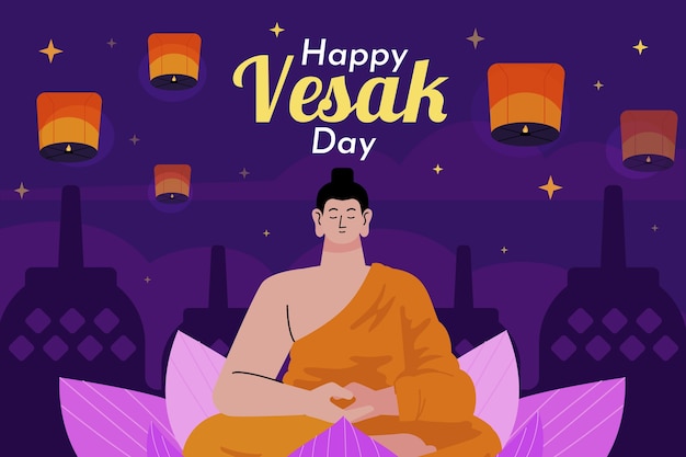 Flat vesak day background