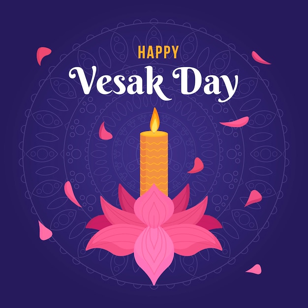 Vector flat vesak day illustration