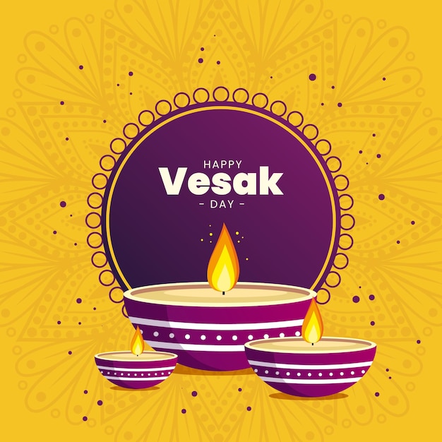 Flat vesak day illustration