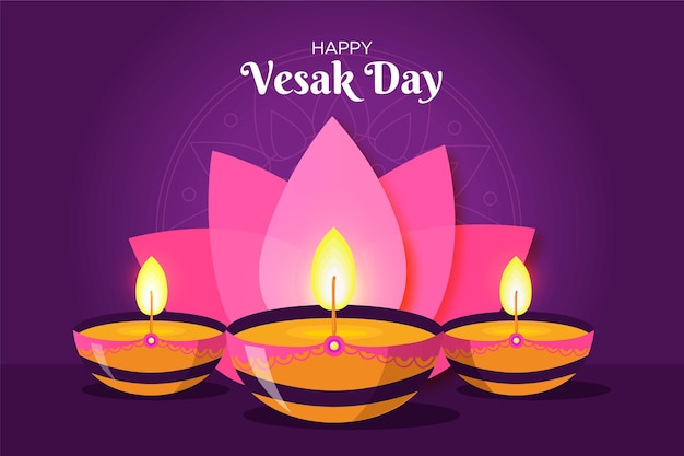 Vector flat vesak day illustration