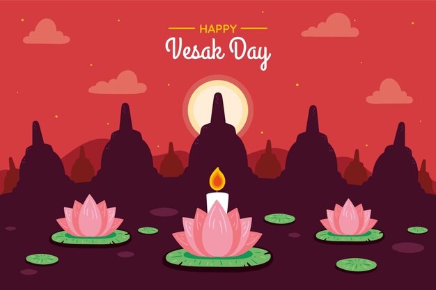 Flat vesak say background