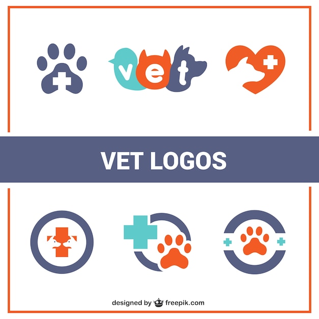 Vector flat vet logos