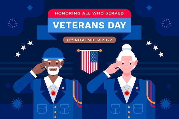 Flat veterans day background