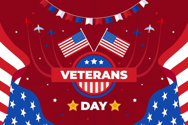 Vector flat veterans day background