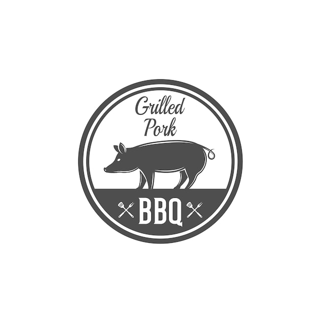 Flat vintage barbecue badge collection Free Vector