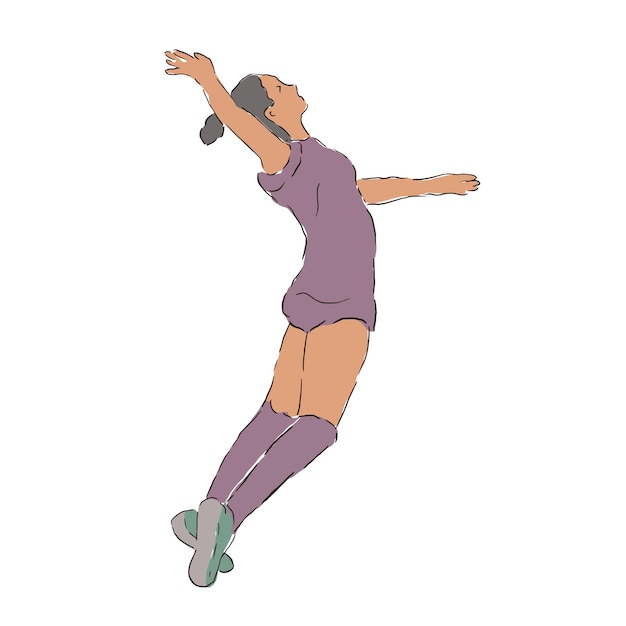 Flat volleyball player illustration design