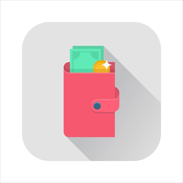 Flat wallet icon