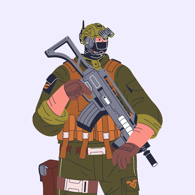 Vector flat war illustration